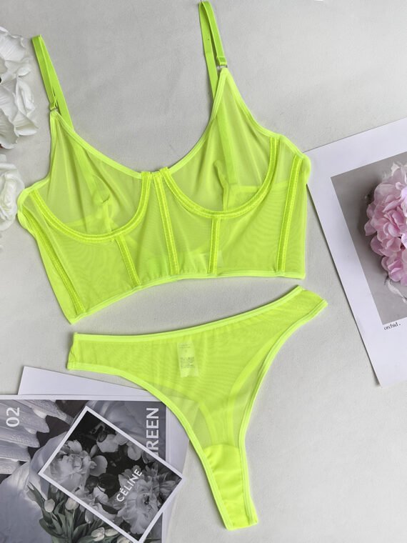 Russian AliExpress Amazon foreign trade hot-selling sexy lingerie sexy see-through 2-piece set