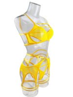 Foreign trade European and American summer hot-selling sexy lingerie sexy contrasting color mesh steel ring mesh see-through kit