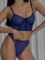 Russian AliExpress Amazon foreign trade hot-selling sexy lingerie sexy see-through 2-piece set