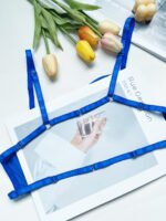 Foreign trade European and American summer hot-selling sexy lingerie sexy contrasting color mesh steel ring mesh see-through kit