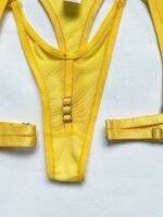 Foreign trade European and American summer hot-selling sexy lingerie sexy contrasting color mesh steel ring mesh see-through kit