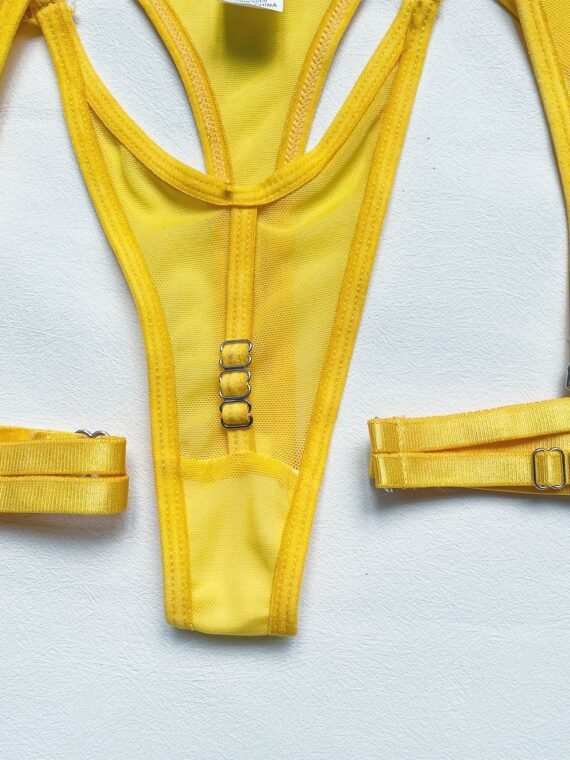 Foreign trade European and American summer hot-selling sexy lingerie sexy contrasting color mesh steel ring mesh see-through kit
