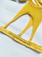 Foreign trade European and American summer hot-selling sexy lingerie sexy contrasting color mesh steel ring mesh see-through kit