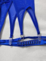 Foreign trade European and American summer hot-selling sexy lingerie sexy contrasting color mesh steel ring mesh see-through kit