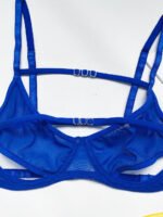 Foreign trade European and American summer hot-selling sexy lingerie sexy contrasting color mesh steel ring mesh see-through kit