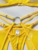 Foreign trade European and American summer hot-selling sexy lingerie sexy contrasting color mesh steel ring mesh see-through kit