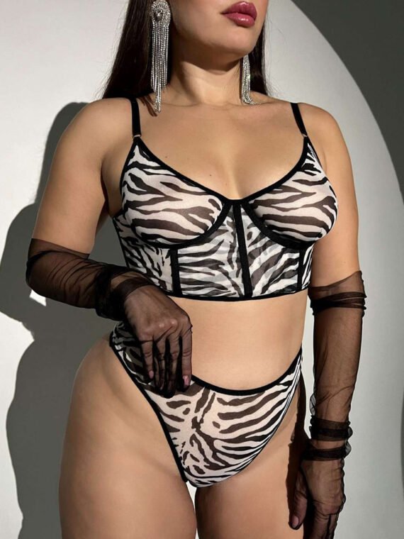 Russian AliExpress Amazon foreign trade hot-selling sexy lingerie sexy see-through 2-piece set
