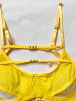 Foreign trade European and American summer hot-selling sexy lingerie sexy contrasting color mesh steel ring mesh see-through kit