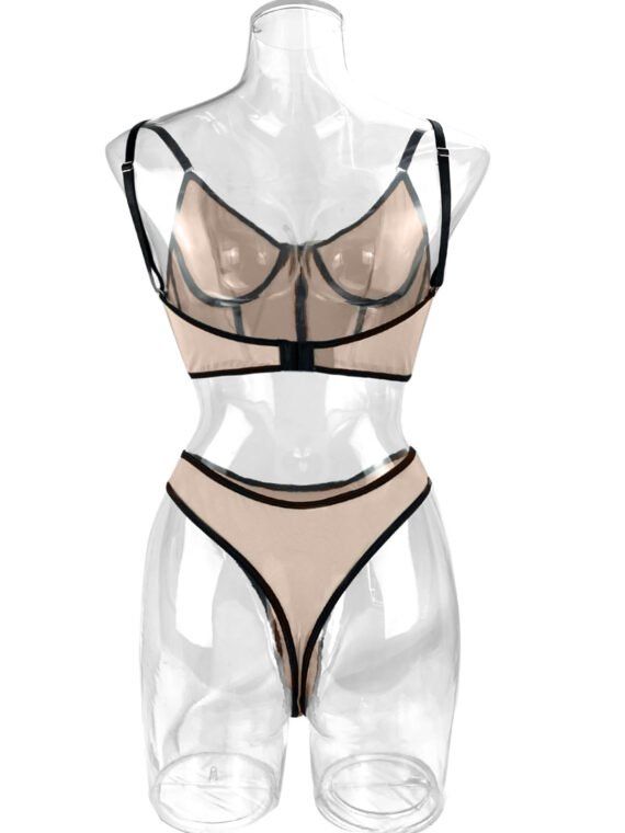 Russian AliExpress Amazon foreign trade hot-selling sexy lingerie sexy see-through 2-piece set