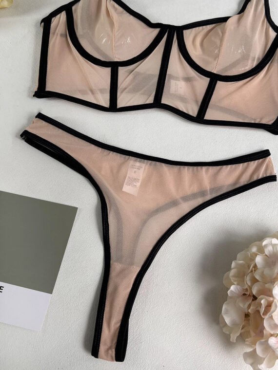 Russian AliExpress Amazon foreign trade hot-selling sexy lingerie sexy see-through 2-piece set