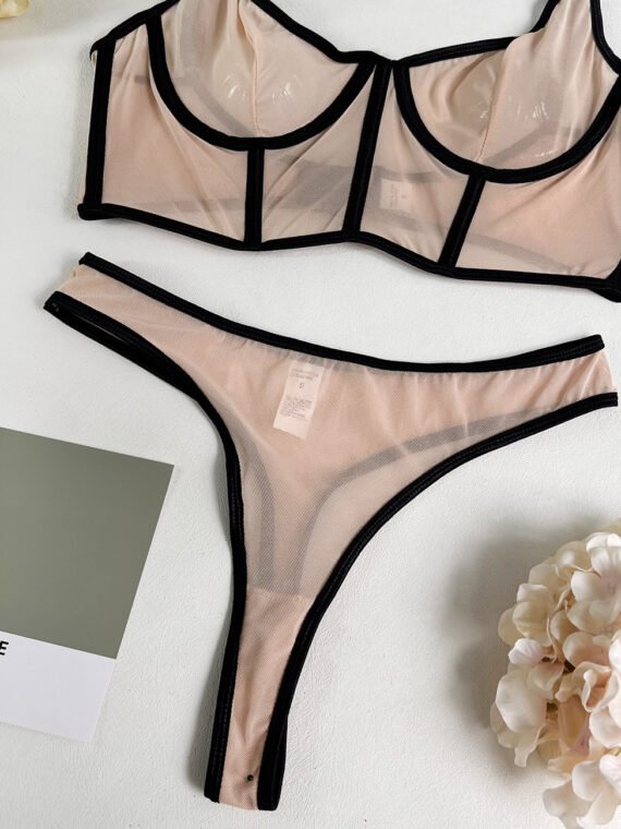 Russian AliExpress Amazon foreign trade hot-selling sexy lingerie sexy see-through 2-piece set