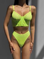 Russian AliExpress Amazon foreign trade hot-selling sexy lingerie sexy see-through 2-piece set