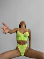 Russian AliExpress Amazon foreign trade hot-selling sexy lingerie sexy see-through 2-piece set
