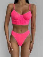 Russian AliExpress Amazon foreign trade hot-selling sexy lingerie sexy see-through 2-piece set